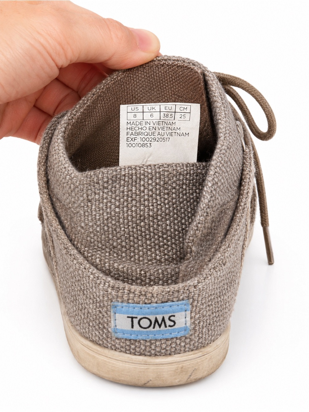 Toms Women's Canvas Lace-Up Sneakers in Taupe Brown - Picture 5 of 6